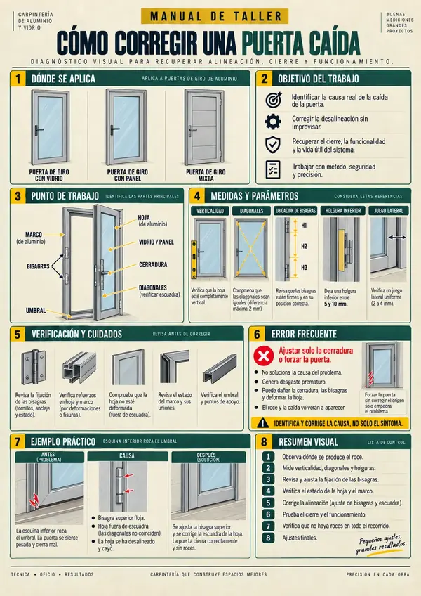 Cómo corregir una puerta caída