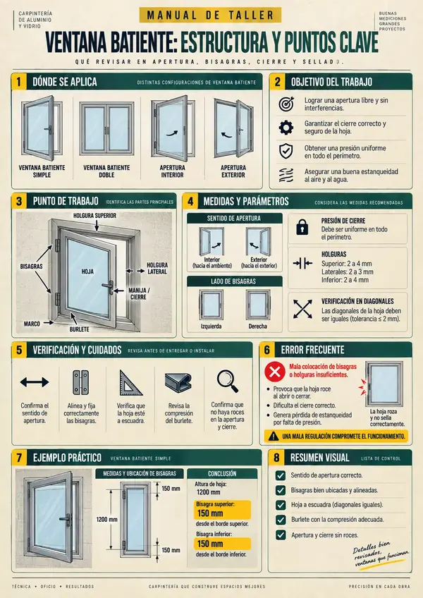 Ventana batiente: puntos clave