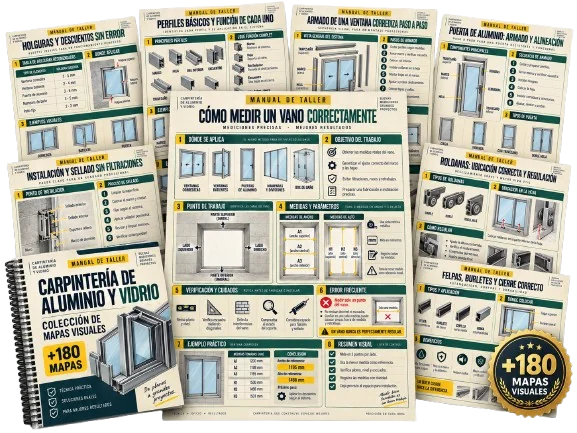 +180 Mapas Visuales de Carpintería de Aluminio y Vidrio — material visual de taller