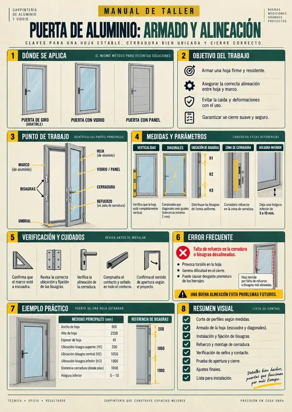 Puerta de aluminio: alineación
